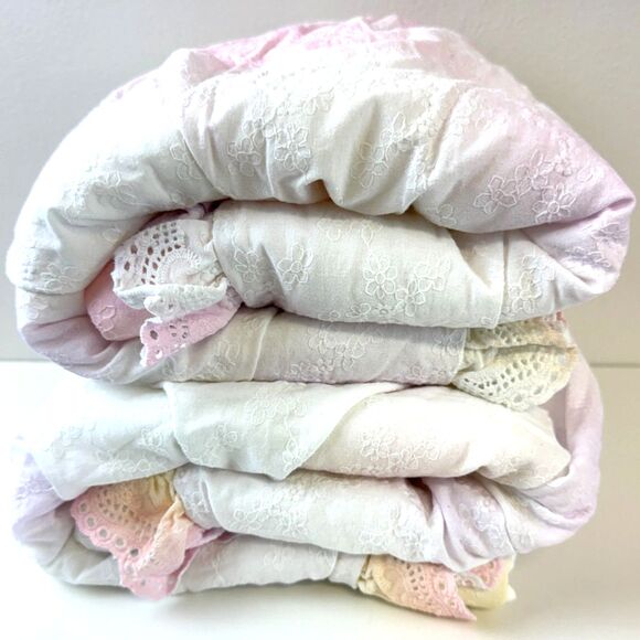 Pottery Barn LoveShackFancy Tie-Dye Lace Trim Quilted Standard Sham Set - Picture 4 of 8